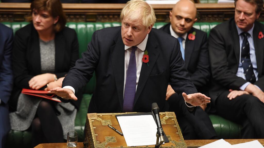 British prime minister Boris Johnson during an election debate in the House of Commons. Photograph: Jessica Taylor/EPA/UK parliament handout