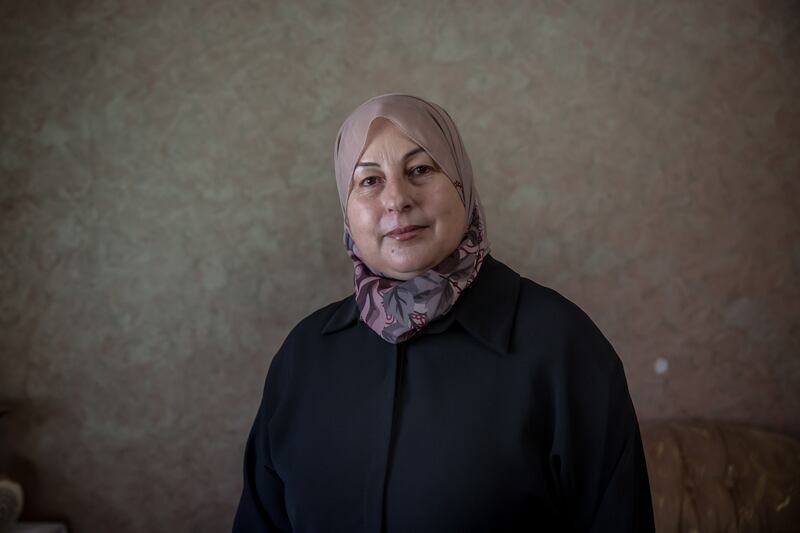 Suheir Hussein Abu Arqub started teaching online English classes for Gazan students in October last year. Photograph: Sally Hayden
