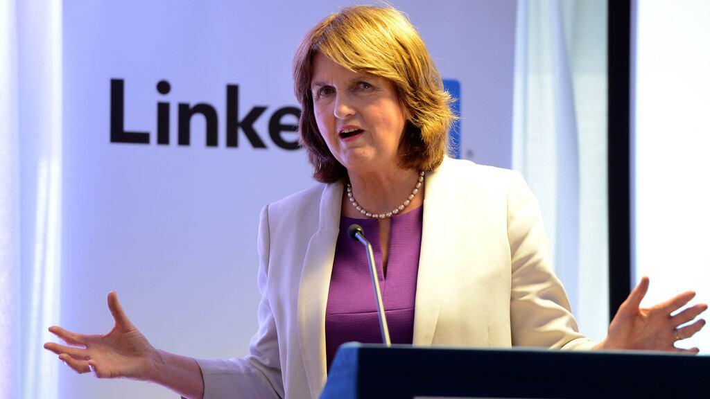 Minister for Social Protection Joan Burton briefed fellow Cabinet ministers on the latest drop in the Live Register figures yesterday. Photograph: Eric Luke/Irish Times