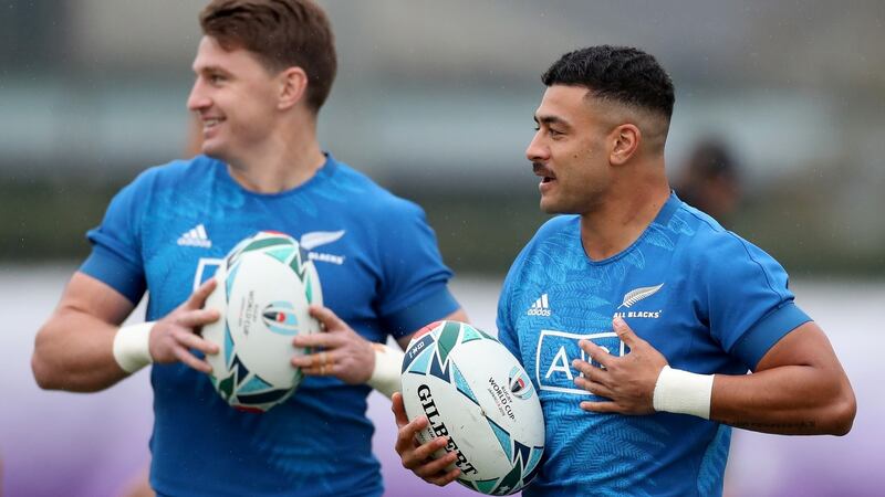 Richie Mo’unga wil start at outhalf for the All Blacks with Beauden Barrett at fullback. Photograph: Hannah Peters/Getty