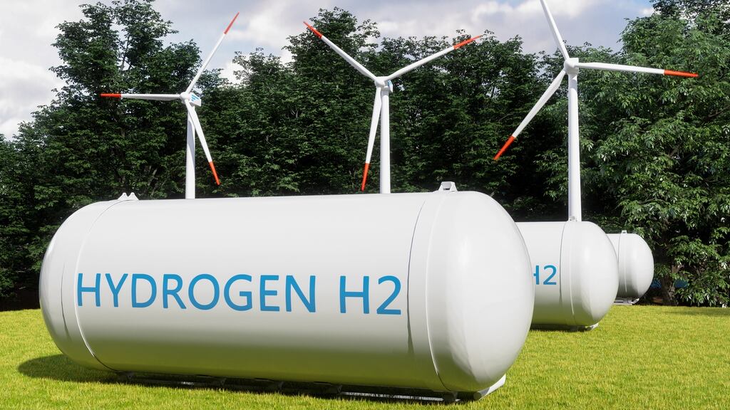 Hydrogen is made by applying an electric charge to water, separating hydrogen from oxygen. To qualify as “green” the electricity must come from renewable sources. Photograph: iStock