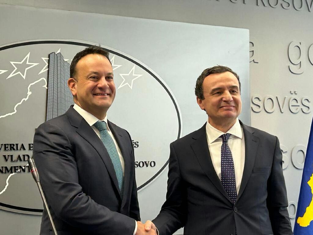 Taoiseach Leo Varadkar met Kosovo’s prime minister, Albin Kurti, in Pristina on Thursday as part of his western Balkans visit