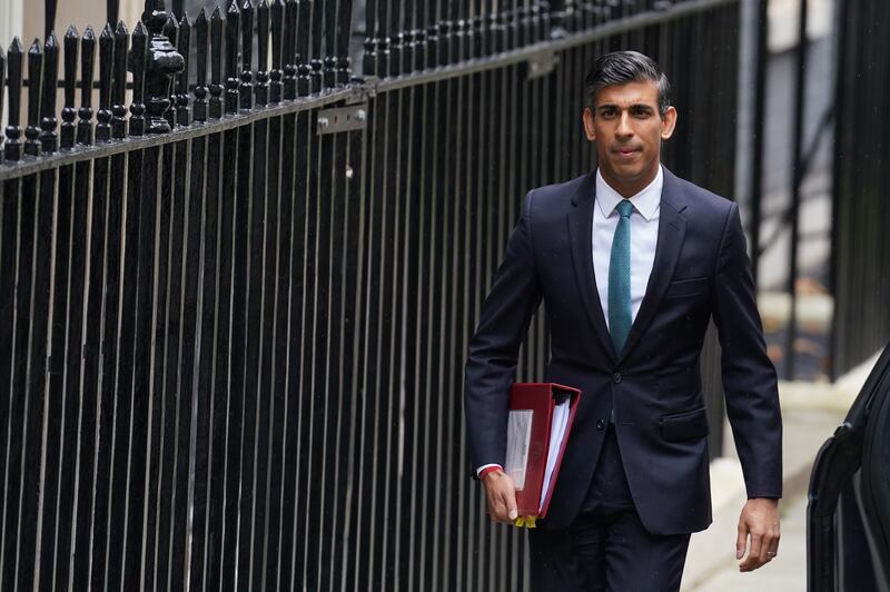 Rishi Sunak departs 10 Downing Street to attend his first prime minister’s questions in the House of Commons on Wednesday. Photograph: Stefan Rousseau/PA