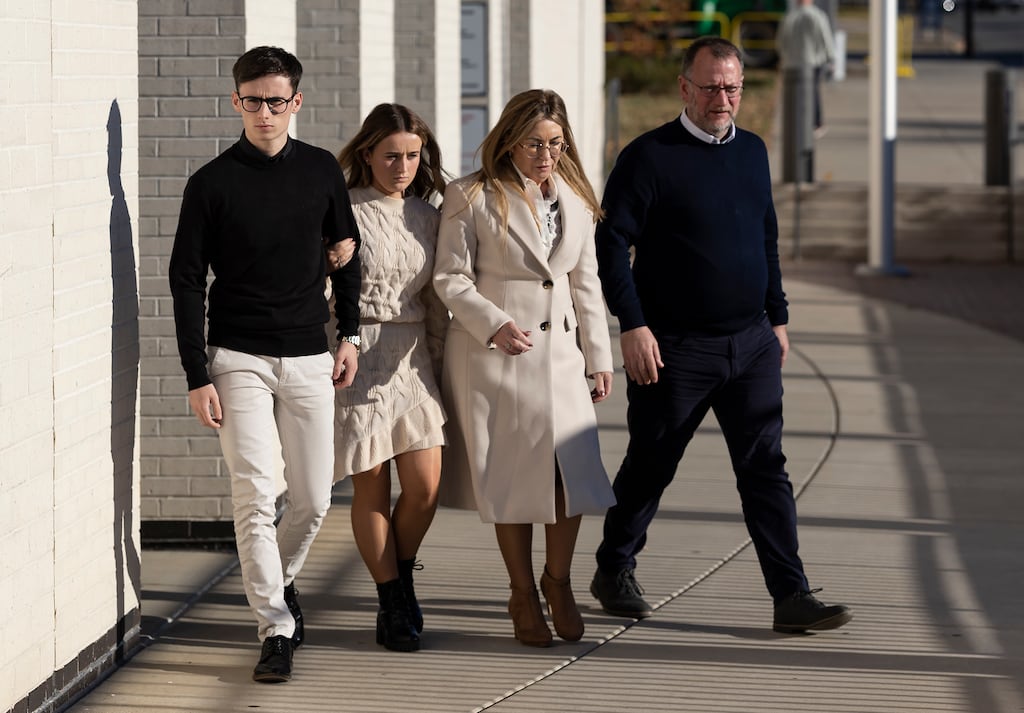 Children of Jason Corbett, Jack and Sarah Corbett, arriving at Davidson County Superior Court in North Carolina with their aunt and Jason's sister Tracey Corbett-Lynch and husband David Lynch on November 2nd. Photograph: Scott Muthersbaugh