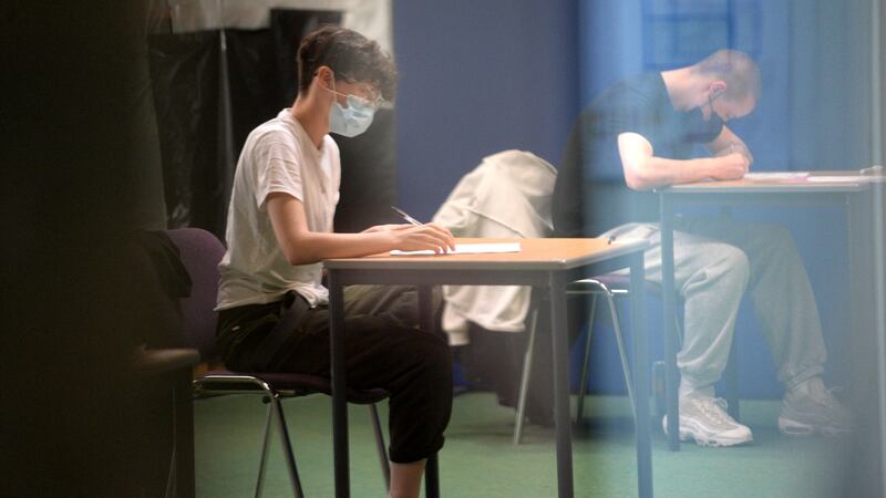 Students sitting last year’s Leaving Cert. Photograph: Dara Mac Dónaill
