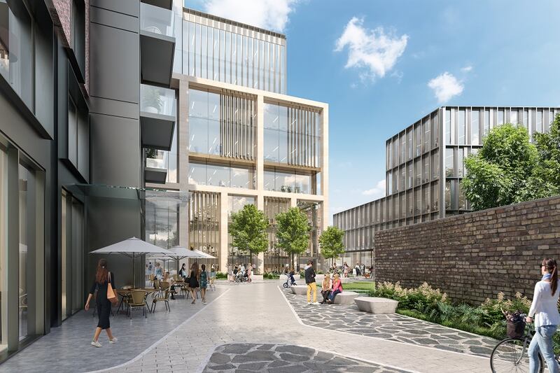 Pedestrian route through the site