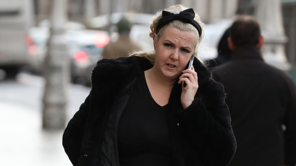 Sarah Sarsfield, mother of Mason Sarsfield, of Aughavannagh Road, Crumlin, Dublin 12, pictured leaving court after her son was awarded €35,000 on Monday. Photograph: Collins Courts