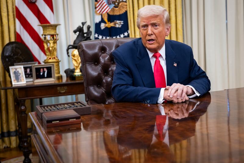 Donald Trump is adamant that spending cuts can be achieved through the elimination of fraud and waste. Photograph: Maansi Srivastava/New York Times