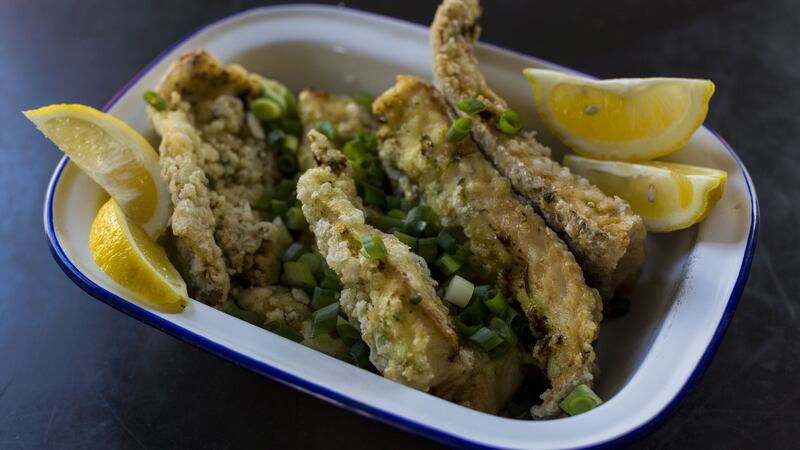 Fish fillets with a spicy marinade. Photograph: Emma Jervis