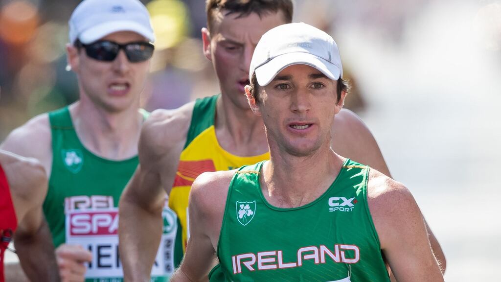 Ireland’s Kevin Seaward running the men’s marathon at the 2018 European Athletics Championships in Berlin on August 12th, 2018. Photograph: Morgan Treacy/Inpho