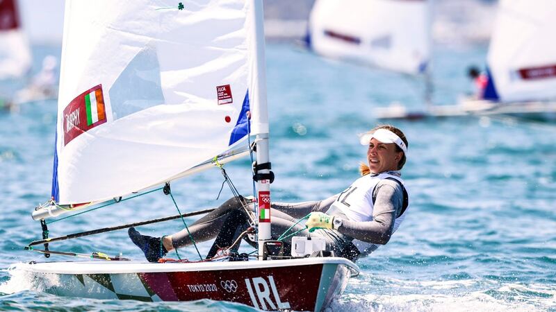 Annalise Murphy during the women’s laser radial. Photo: Dave Branigan/Inpho