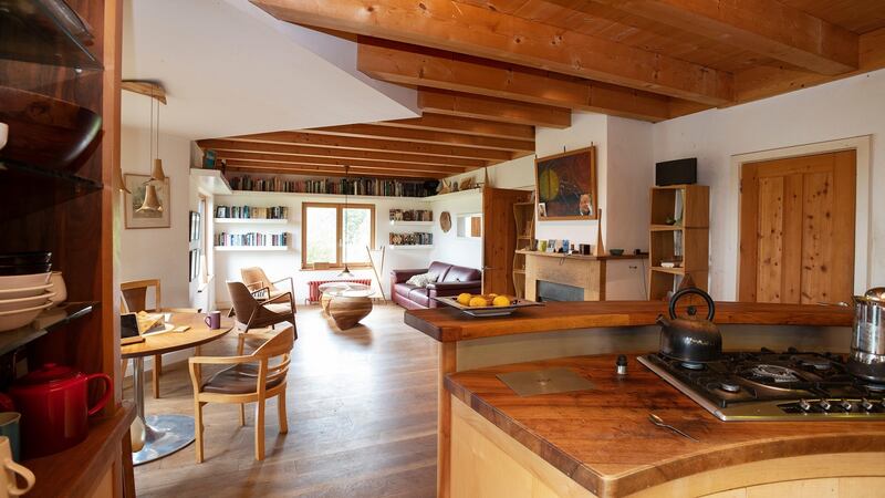 One room comprises the living room, kitchen and dining room. Photograph: Andrew Downes, xposure