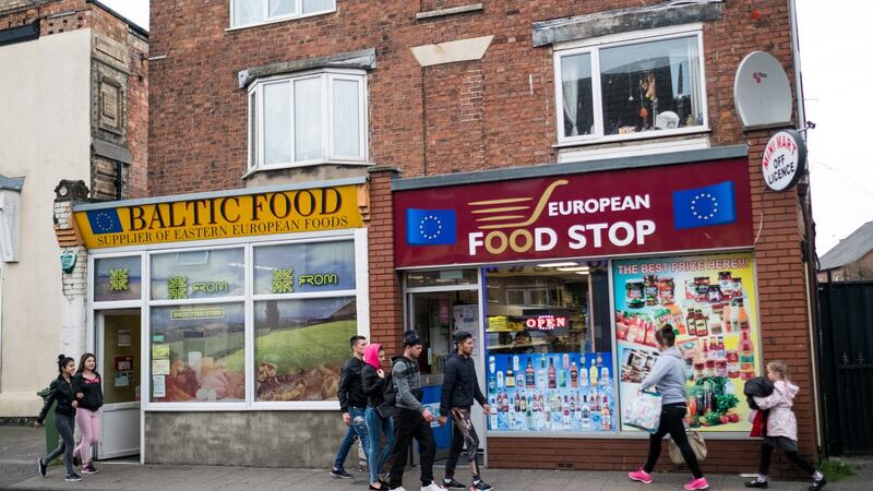 European shops in Boston: at least one in five of the 65,000 population was born outside the country. Photograph: Jack Taylor/Getty
