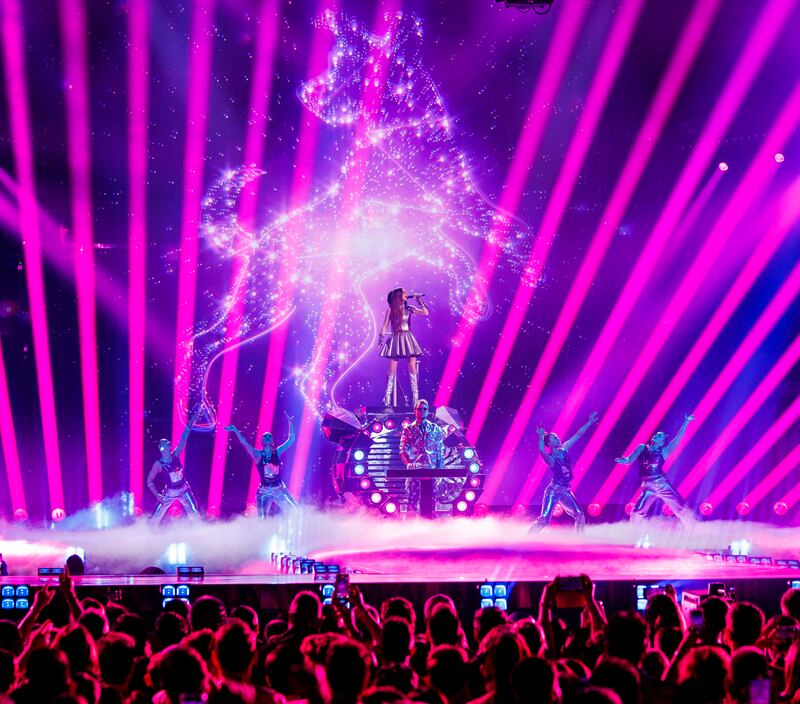 Emmy representing Ireland during Eurovision Song 2025 in Basle, Swtzerland. Photograph: Andres Poveda