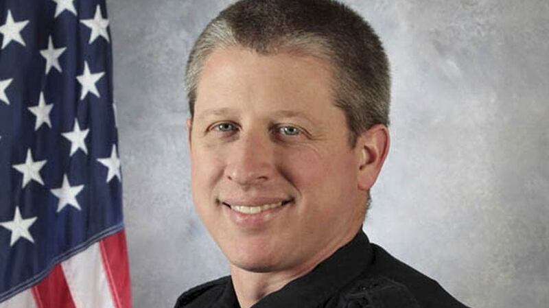 University of Colorado Colorado Springs police officer Garrett Swasey was killed when a gunman stormed a Planned Parenthood abortion clinic in Colorado Springs. Photograph: Reuters