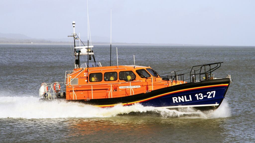 The lifeboat, under the command of Nick Keogh and with five other crew members aboard, located the sailor just after 11pm. Photograph: Wicklow RNLI