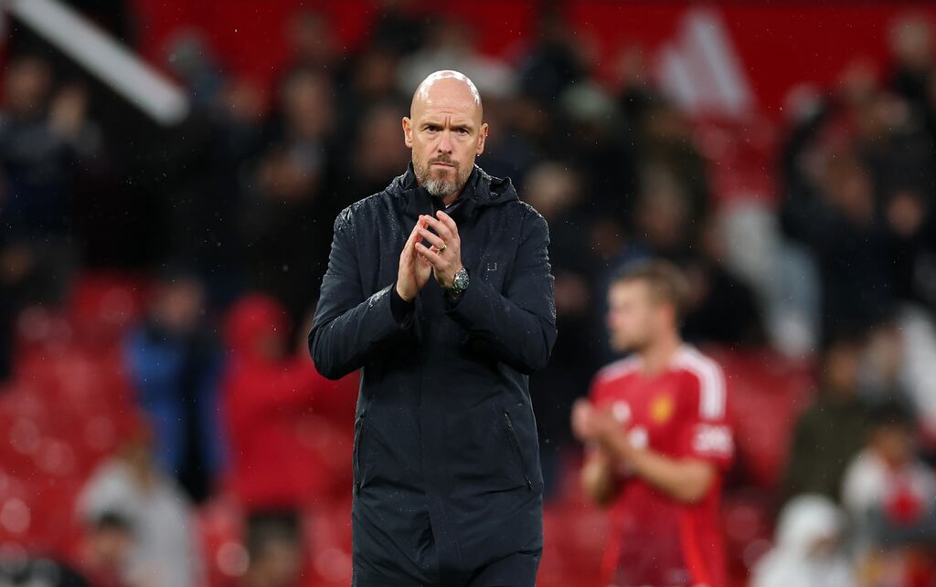 Manchester United manager Erik ten Hag after the Premier League defeat to Tottenham Hotspur at Old Trafford. Photograph: Carl Recine/Getty Images