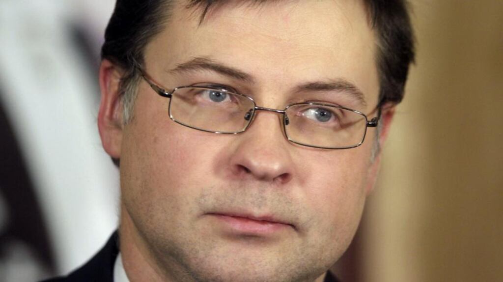Former Latvian prime minister Valdis Dombrovskis who is seen as a strong candidate and Europhile among EU leaders across the bloc, and is a popular figure in EU circles. Photograph: Valda Kalnina/EPA