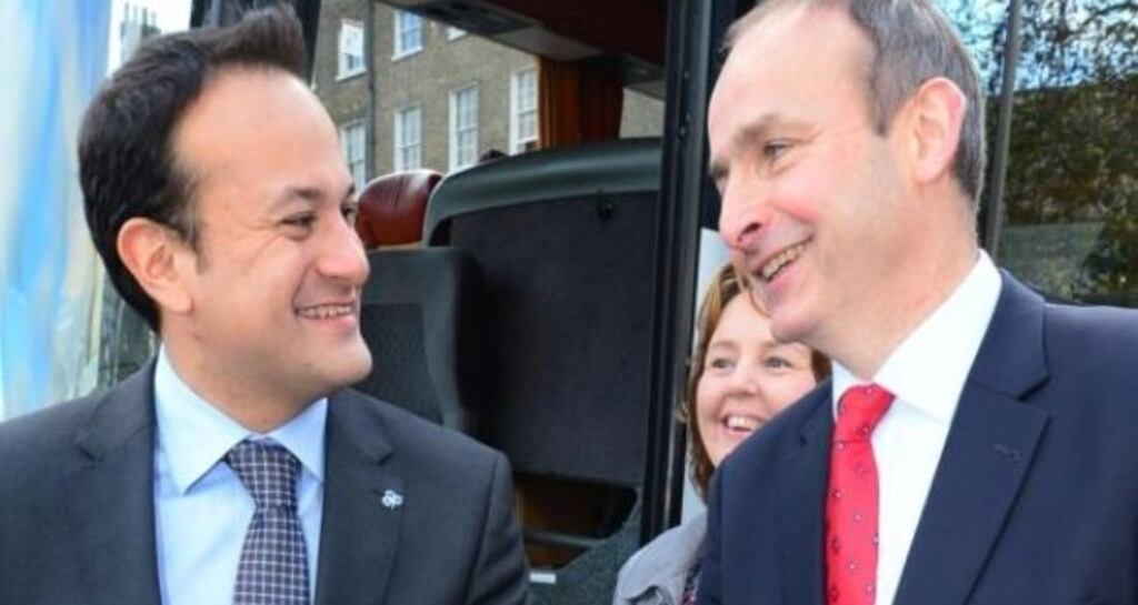 Leo Varadkar and Fianna Fáil leader Micheál Martin. Photograph: Bryan O’Brien