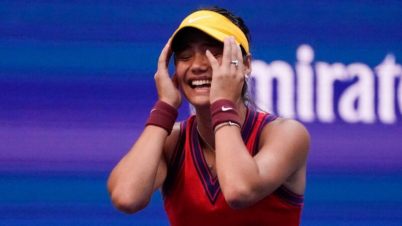 Emma Raducanu after winning the US Open in New York. Photograph: Getty Images