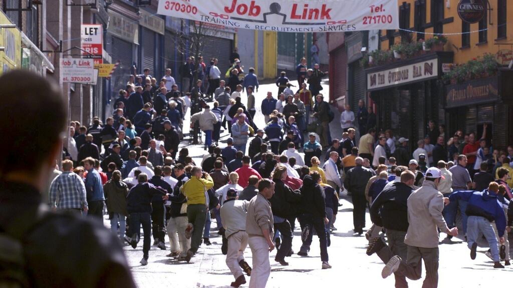 The Derry Model is based on an agreement reached over local parades in the 1990s, which successfully brought together the Apprentice Boys of Derry, local residents and business representatives, and put an end to the unrest over parades. Photograph: Frank Miller