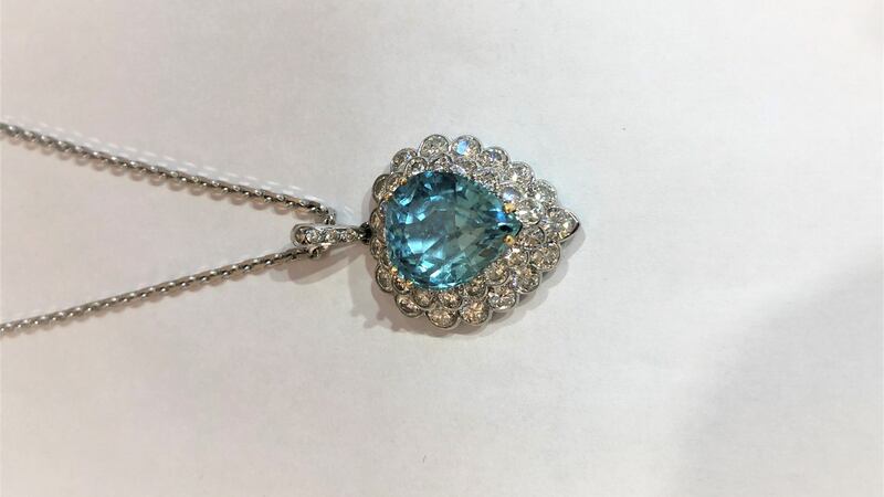 10 carat Aquamarrine and diamond pendant from John Farrington €9,500