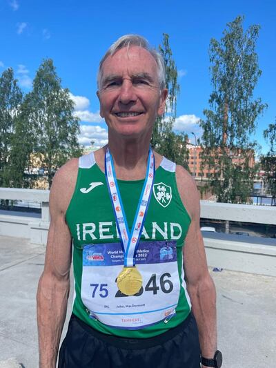 John MacDermott at the world championships in Finland: The hurdles continue to be his favourite event, although he has to go abroad to be allowed to compete