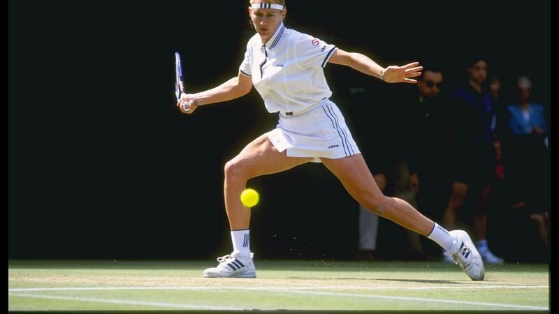 Graf personified power and perfect timing. Photo: Allsport UK