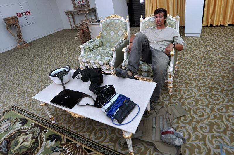 US freelance reporter James Foley in a room at the airport of Sirte, Libya, on September 29th, 2011. Photograph: Aris Messinis/AFP