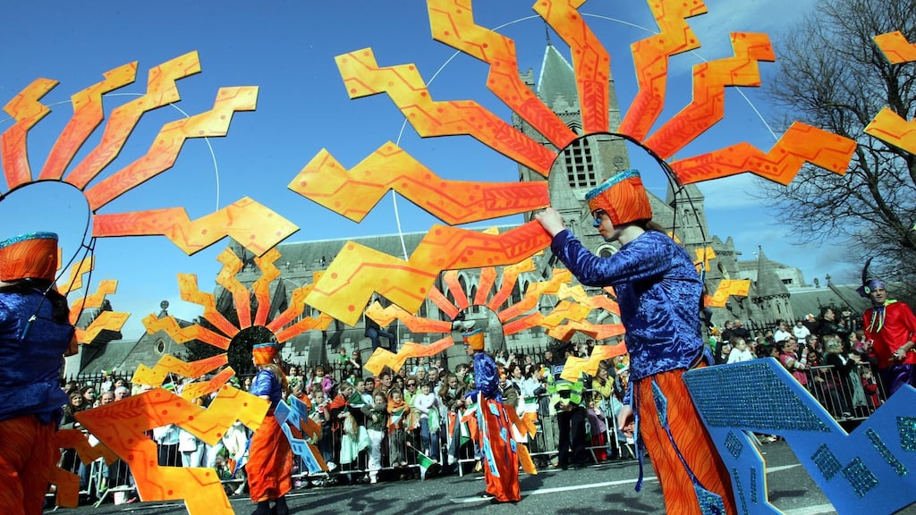 Dublin’s St Patrick’s Day Parade, which is attended by hundreds of thousands of people is set to be cancelled this year in a bid to curb the spread of coronavirus.  Photograph: Brenda Fitzsimons/The Irish Times