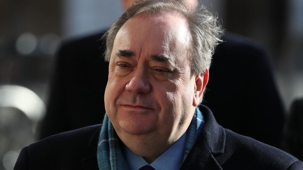 Former Scottish first minister Alex Salmond arrives at the high court in Edinburgh on Tuesday for the sixth day of his trial over accusations of sexual assault. Photograph: Andrew Milligan/PA Wire