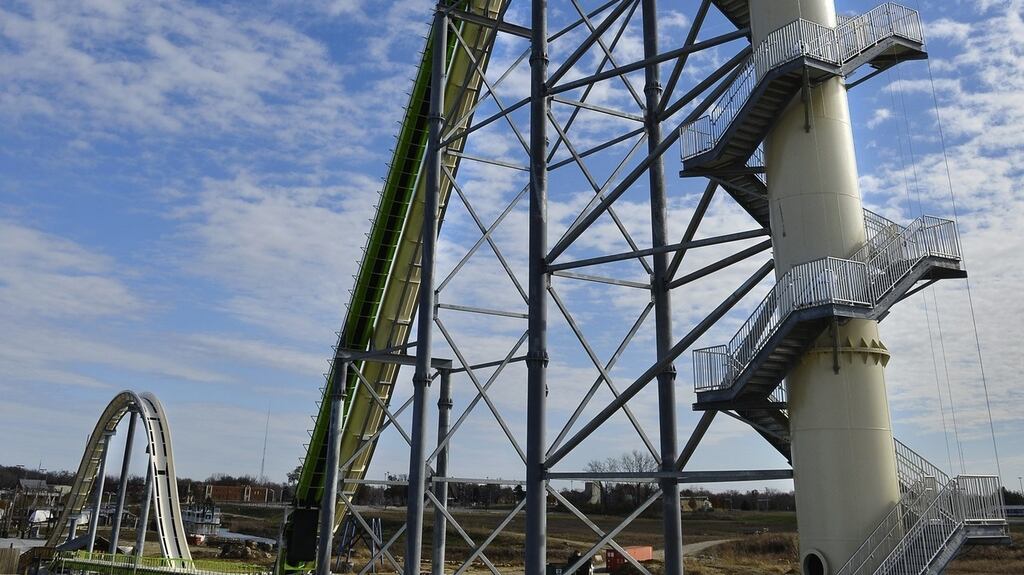 FILE - This November 2013 file photo shows Schlitterbahn’s new Verruckt speed slide/water coaster in Kansas City, Kansas. Photograph:Jill Toyoshiba/The Kansas City Star via AP