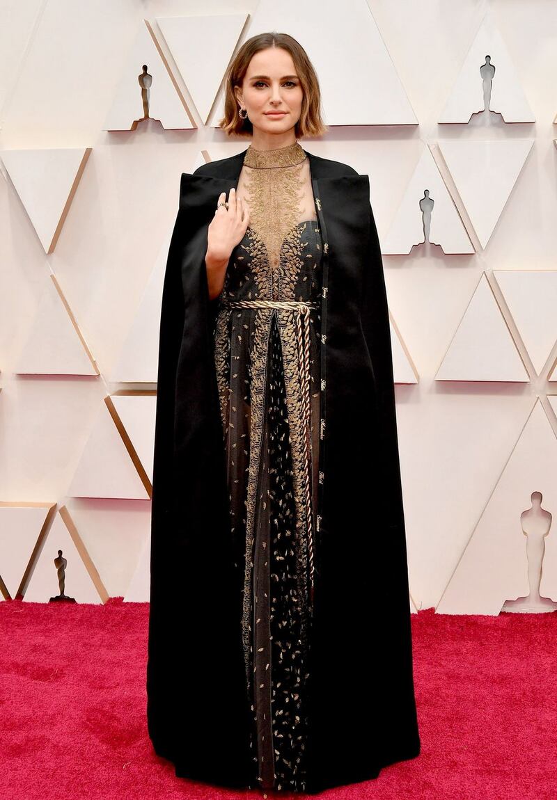 Natalie Portman wearing Dior. Photograph: Amy Sussman/Getty Images