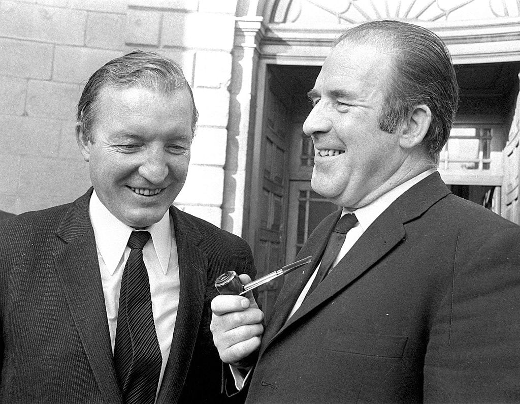 Charles Haughey and Neil Blaney outside the Four Courts in 1970. Photograph: Tom Burke/Getty Images