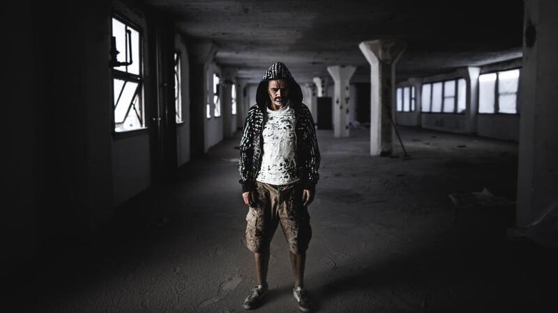 So loud, so bold: street artist Fin Dac, who is artist in residence at the Gibson Hotel in Dublin. Photograph: Rogue