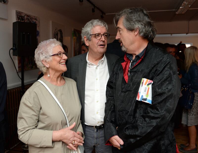 Dorothea Dawe, Gerald Dawe and Sebastian Barry, at the launch of Paul Murray's The Mark and the Void. Photograph: Dara Mac Donaill