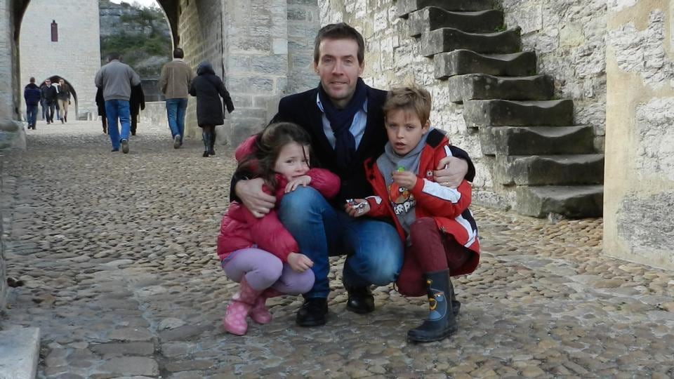 Eamon O’Hara with his two kids, Ned (7) and Astrid (5): “I guess there’s also a level of personal responsibility and the people who overstretched themselves buying second properties, or in some cases third and fourth properties, also have to accept their part.”