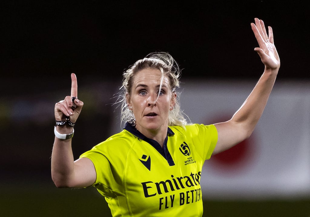 Ireland's Joy Neville will make rugby union history in France later this year when she becomes the first woman to officiate at a men's World Cup. Photograph: Marlie Packer/PA Wire