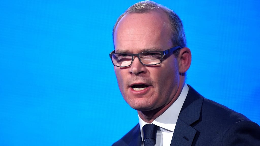 Simon Coveney: Ulster Unionist Party leader Robin Swann urged him to “step away from the microphone if he wants to repair relationships with unionists”. Photograph: Clodagh Kilcoyne/Reuters.