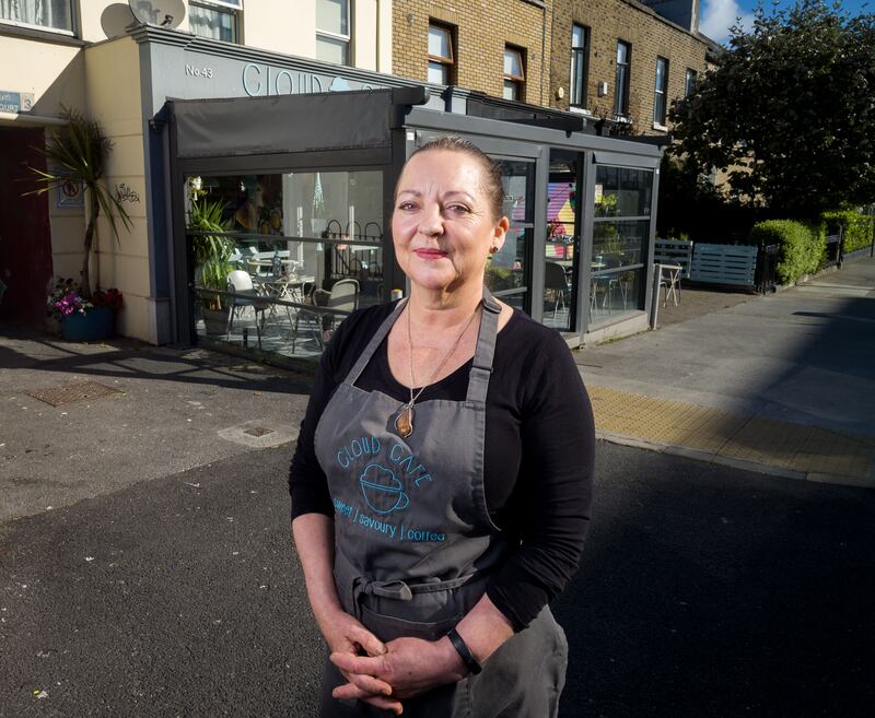 Paula Sneyd, owner of Cloud Cafe, on North Strand, thinks the increase in noise and dust from the construction may prevent people from wanting to eat at the cafe. Photograph: John Ohle