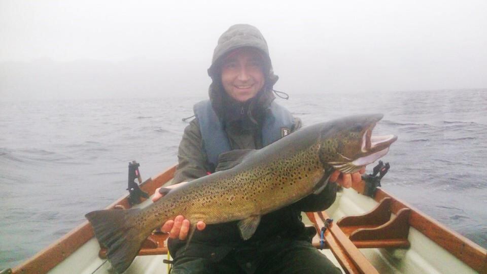 Sean Carty with 6kg of ferox trout, caught and released on Lough Melvin.