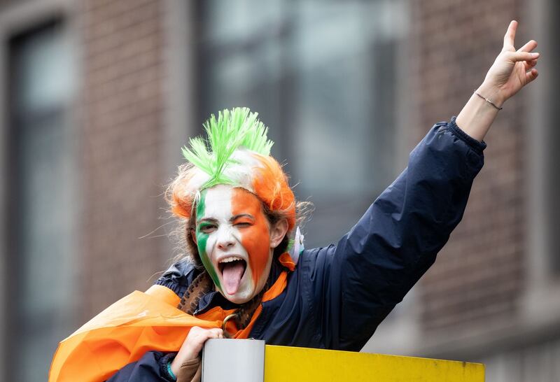 St. Patrick's Festival Parade, Dublin.
A  view of a person on Parade Route.
Photo: Tom Honan for The Irish Times.