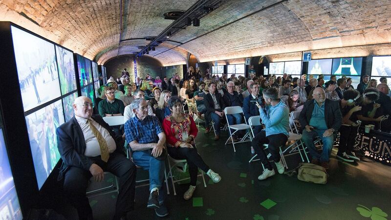 Crowd at the public meeting  at the campaign in favour of giving all Irish citizens outside the State a vote in presidential elections. Photograph: Dave Meehan/The Irish Times