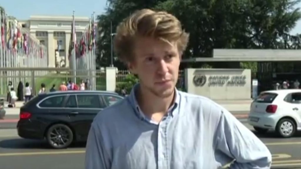 The unpaid intern: David Hyde, who quit his new post at the UN. Photograph: Youtube
