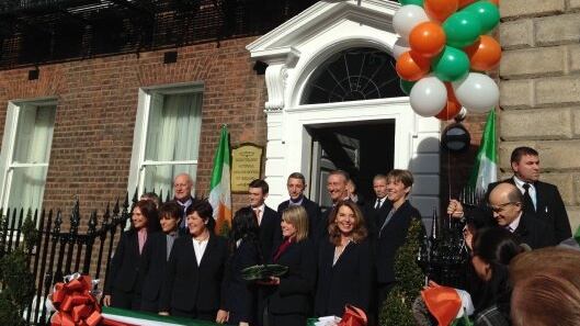 The Church of Scientology opening it National Affairs Office on Dublin’s Merrion Square on Saturday. Photograph: Emer Sugrue/The Irish Times