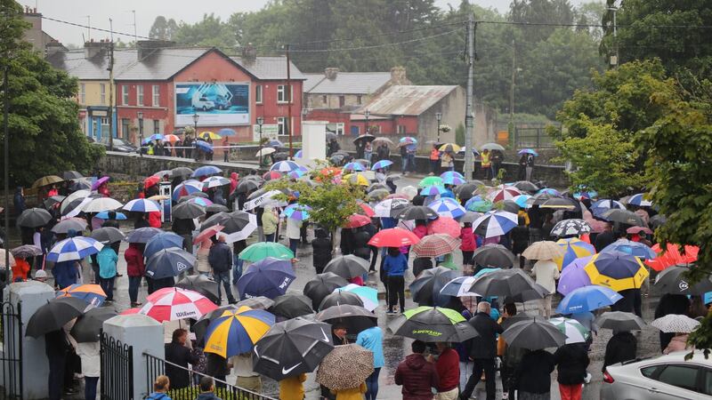 Hundreds gathered in Castlerea on Thursday for a vigil in memory of Colm Horkan. Photograph: Christina McHugh