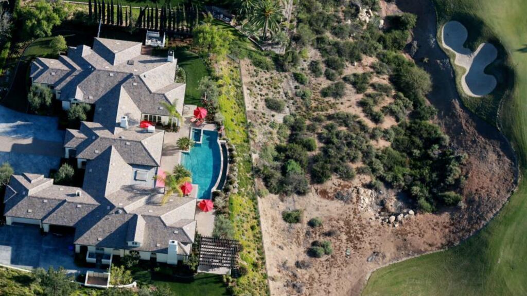 An aerial view of a parched landscape in San Diego. College campuses, golf courses and other industrial and recreational facilities, as well as homeowners, have been ordered to ration water. Photograph: Sandy Huffaker/Getty Images