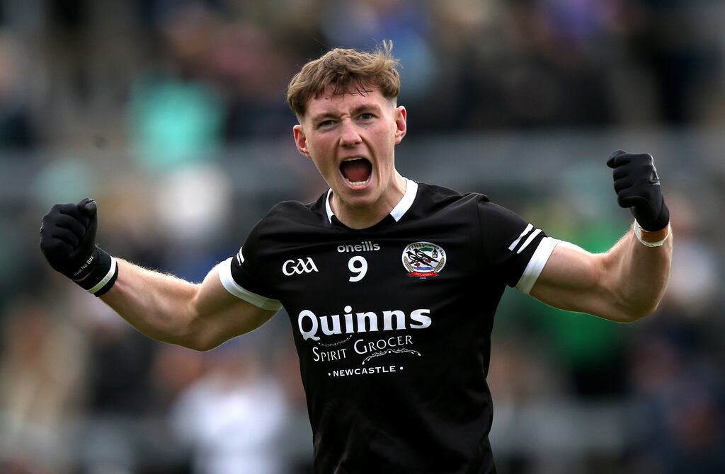 Kilcoo's Ryan McEvoy celebrates victory over Burren in the Down senior football championship final in, Newry. Photograph: Leah Scholes/Inpho