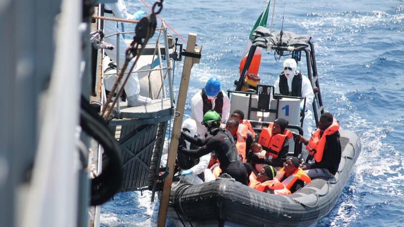 LÉ Eithne Rescue Operations in the Mediterranean: Photograph: Irish Defence Forces
