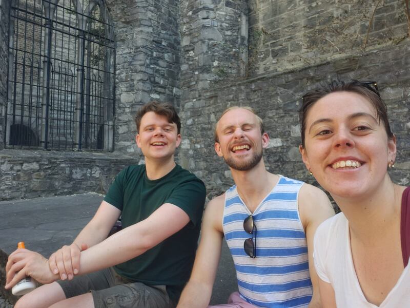 Hugh O'Reilly Fitzgerald, Colm Maye and Niamh Browne at St Audoen's Church